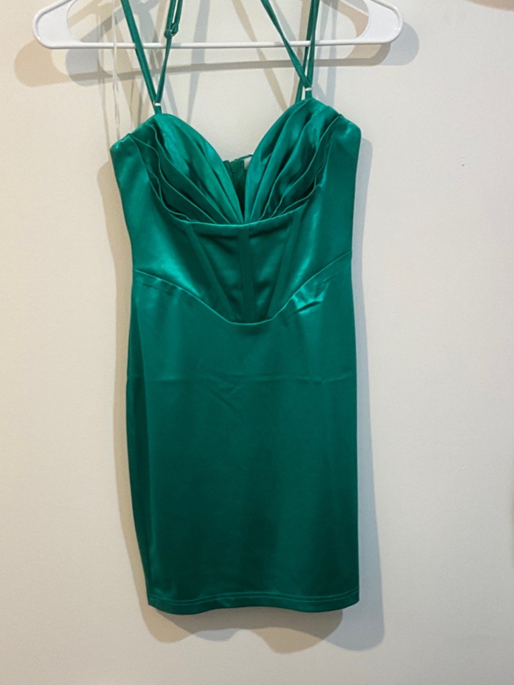 Princess Polly Emerald Satin Cowl Bust Mini Dress